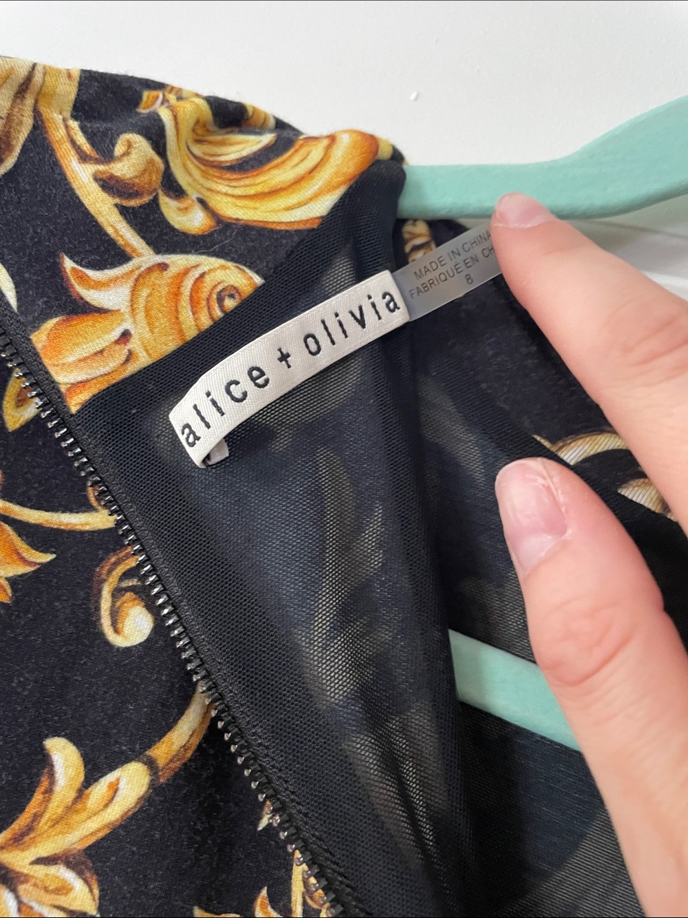 NWOT Alice + Olivia Baroque Long Sleeve Dress - Picture 7 of 7